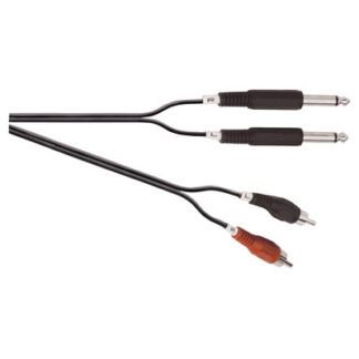 Soundlab 2 x Phono (RCA) Plugs to 2 x 6.35mm Mono Jack Plugs 1.5m